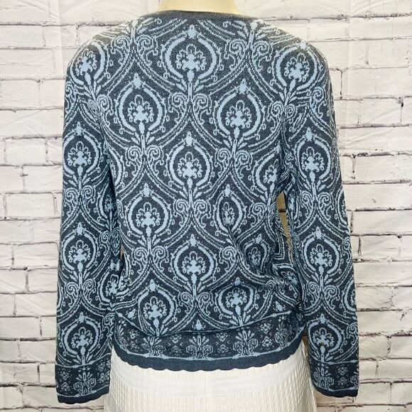 Pendleton Women Merino Wool Damask Tapestry Button Front Cardigan Sweater Small - Picture 2 of 6